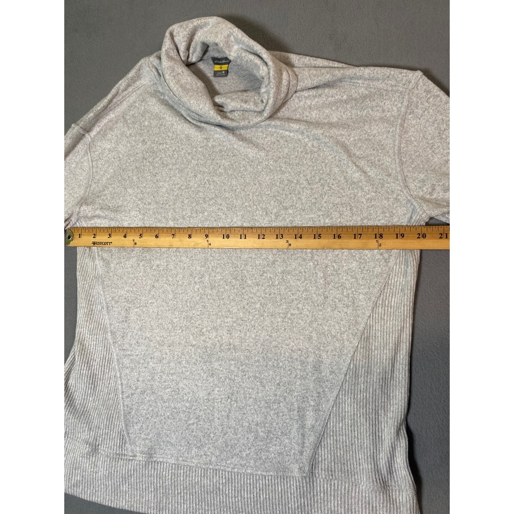 Eddie Bauer Travex Womens Cowl Neck Sweater Gray Ribbed Side Panel Size M - Picture 3 of 7